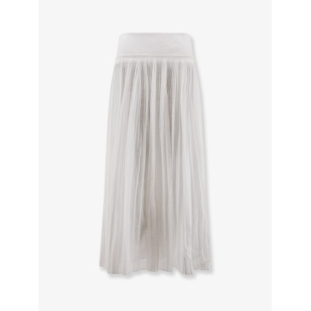 Pleated cotton skirt