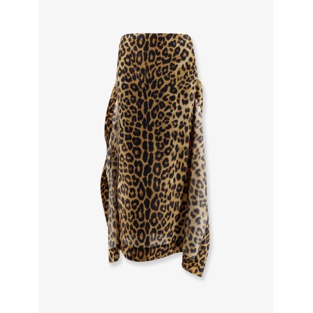 Silk skirt with animal print