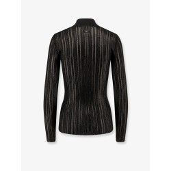 Metallic fabric turtleneck sweater