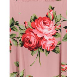 Long silk dress with Bouquet Rose print
