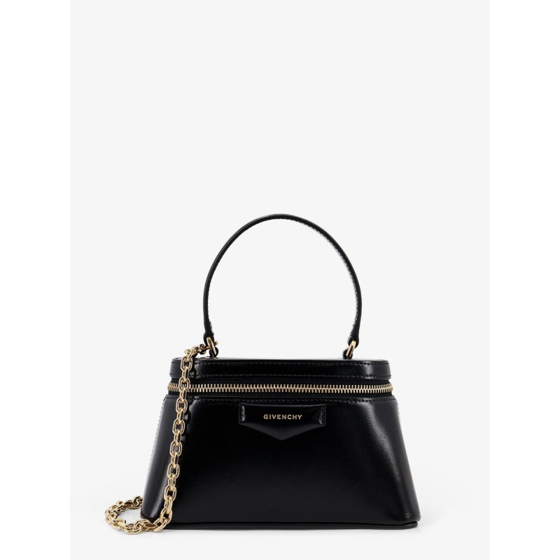 Vanity Antigona leather handbag with lettering logo on the front