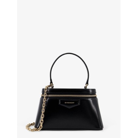 Vanity Antigona leather handbag with lettering logo on the front