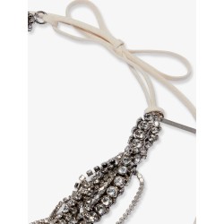 W261 brass necklace with rhinestone detail