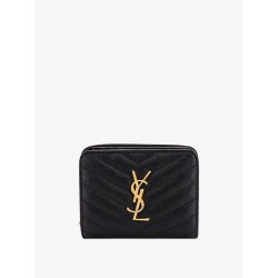 Quilted leather wallet with metal Cassandre logo