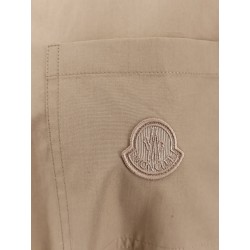 Cotton shirt jacket with front embroidered logo