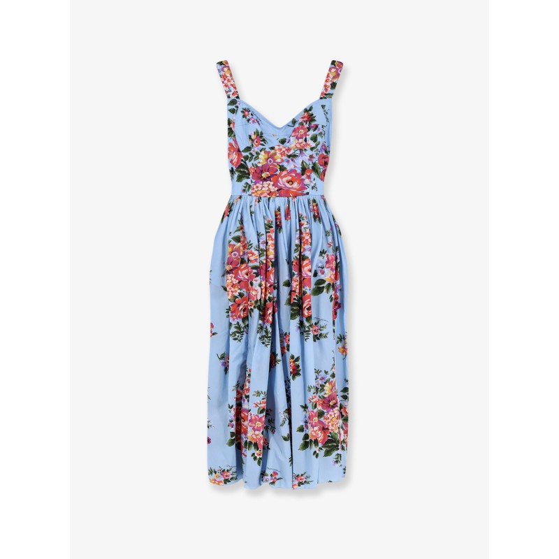 Cotton dress with Bouquet Flowers print