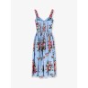 Cotton dress with Bouquet Flowers print
