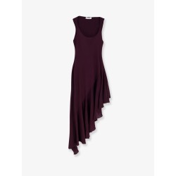 Long asymmetrical viscose dress