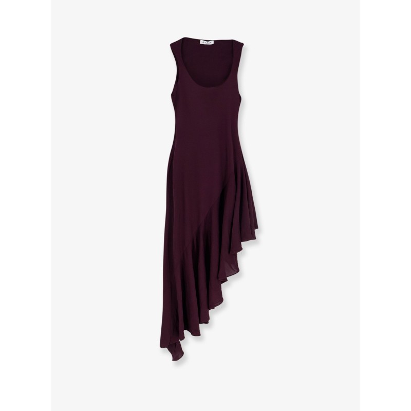 Long asymmetrical viscose dress