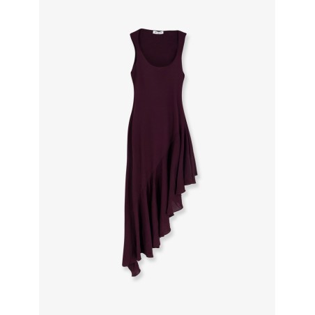 Long asymmetrical viscose dress