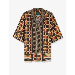 Viscose shirt with geometric pattern