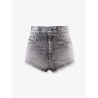 Blue denim shorts with a destroyed effect