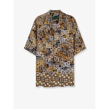 Viscose shirt with geometric pattern