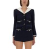 BOUCLE JACKET WITH CONTRASTING NECKLINE
