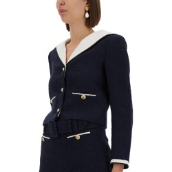 BOUCLE JACKET WITH CONTRASTING NECKLINE