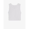 Ribbed cotton tank top with front logo patch