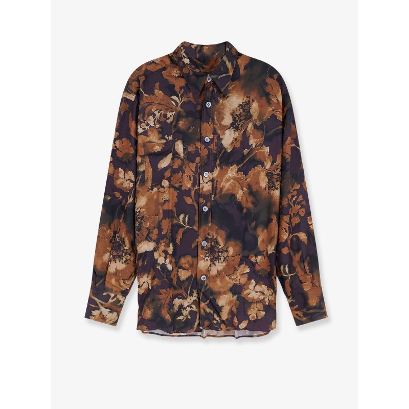 Viscose shirt with floral pattern