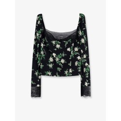 Silk top with floral print