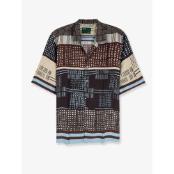 Viscose shirt with geometric pattern