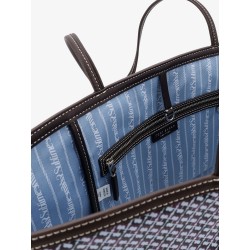 The Racer Tote shoulder bag in coated canvas with all-over logo