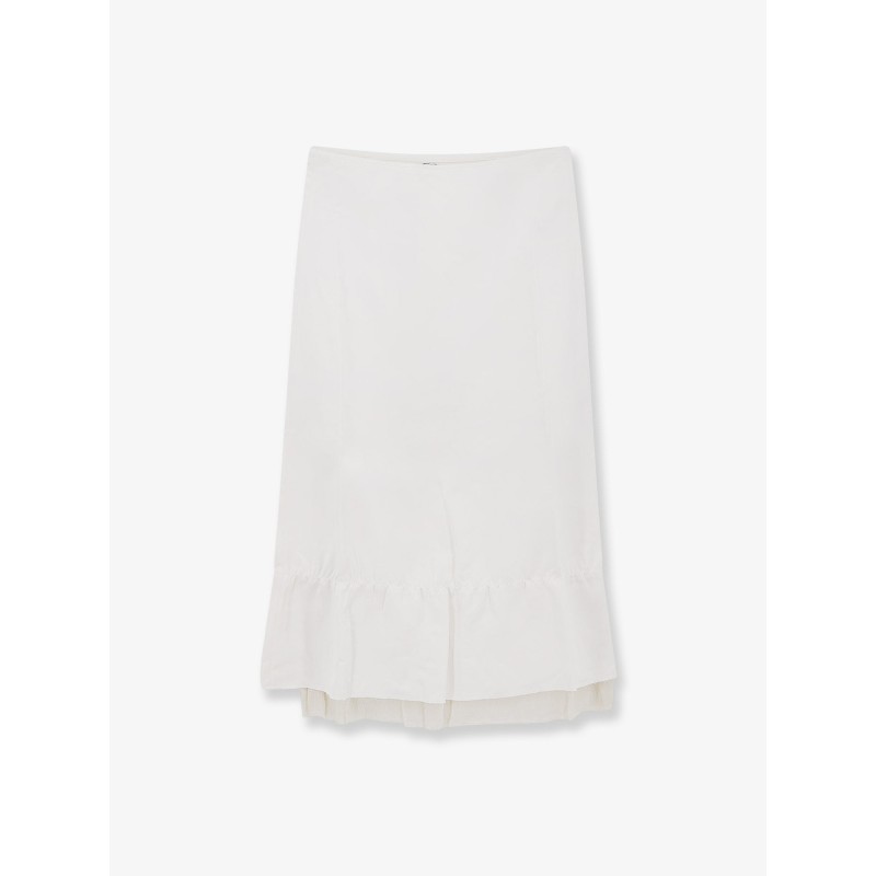 Layered viscose and linen blend skirt