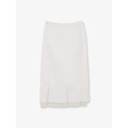 Layered viscose and linen blend skirt