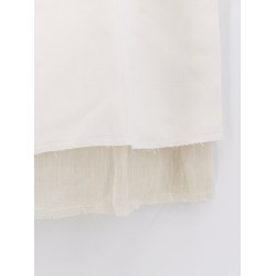Layered viscose and linen blend skirt