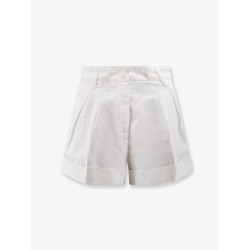 Cotton and linen shorts