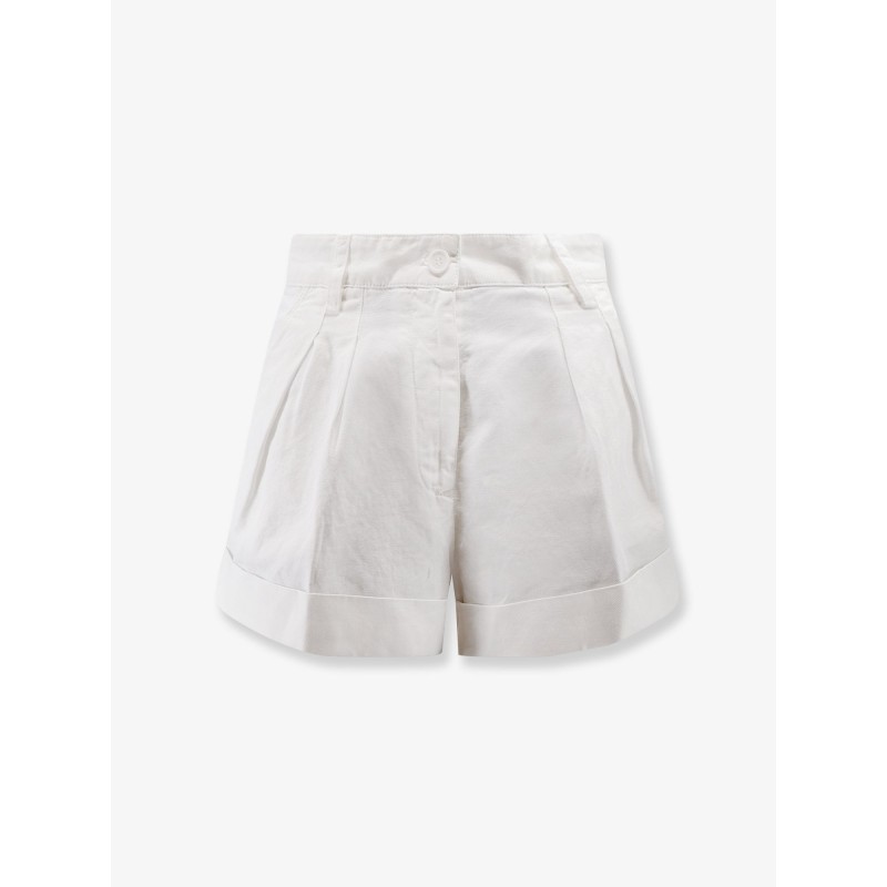 Cotton and linen shorts