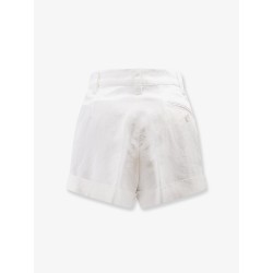 Cotton and linen shorts