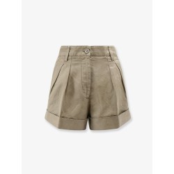 Cotton and linen shorts