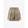 Cotton and linen shorts