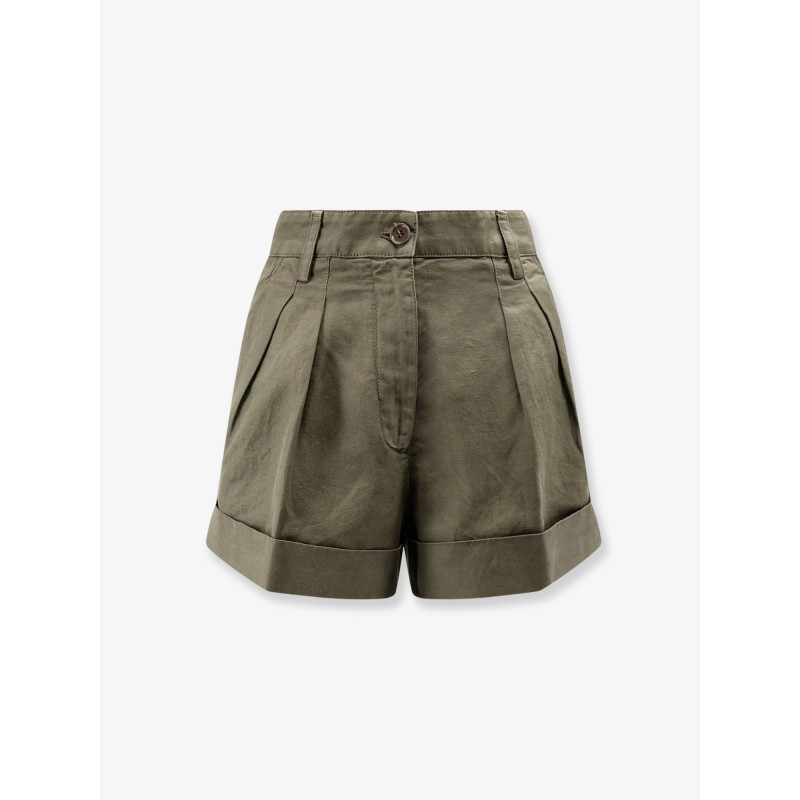 Cotton and linen shorts