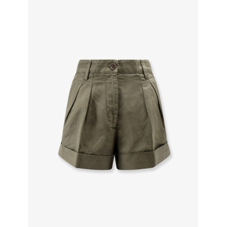 Cotton and linen shorts
