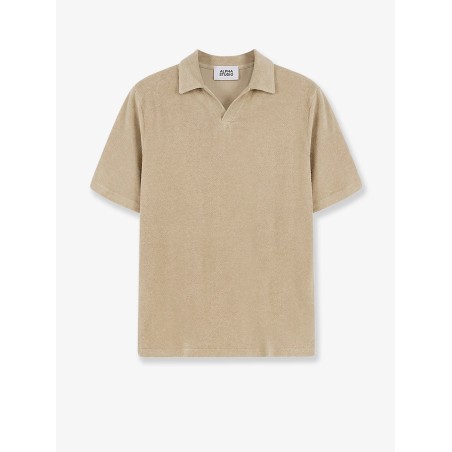 Linen and cotton blend polo shirt