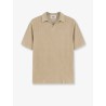 Linen and cotton blend polo shirt
