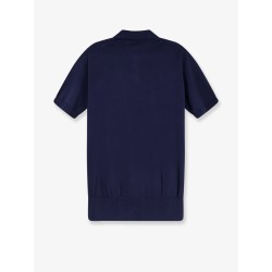 Cotton and silk blend polo shirt