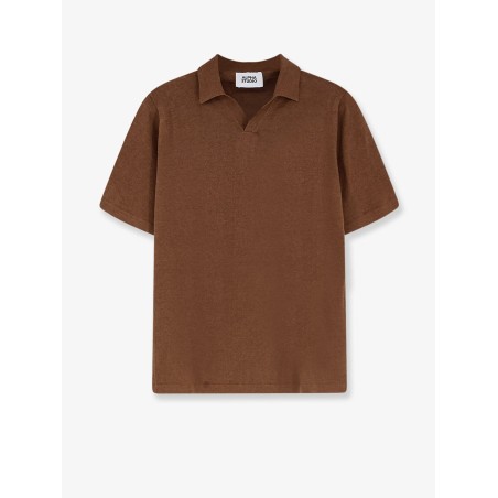 Linen and cotton blend polo shirt
