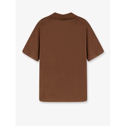 Linen and cotton blend polo shirt