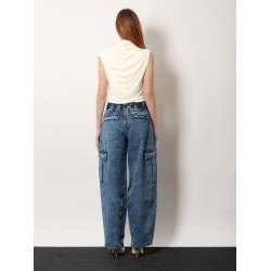 Blue denim cargo jeans